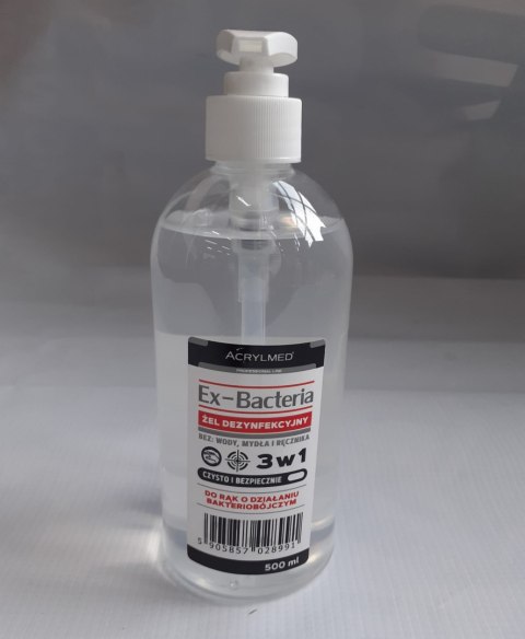 Żel do dezynfekcji rąk Ex-Bacteria 500ml Żel do dezynfekcji rąk Ex-Bacteria 500ml