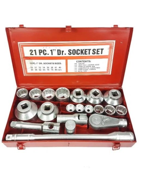 Zestaw kluczy nasadowych nasadki 1" cal 30-80mm Zestaw kluczy nasadowych nasadki 1" cal 30-80mm