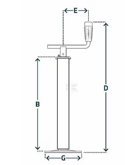 Stopa podporowa pokrętło poziome 40x560 mm Kramp Simol