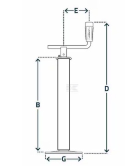 Stopa podporowa pokrętło poziome 50x675 mm Kramp Simol